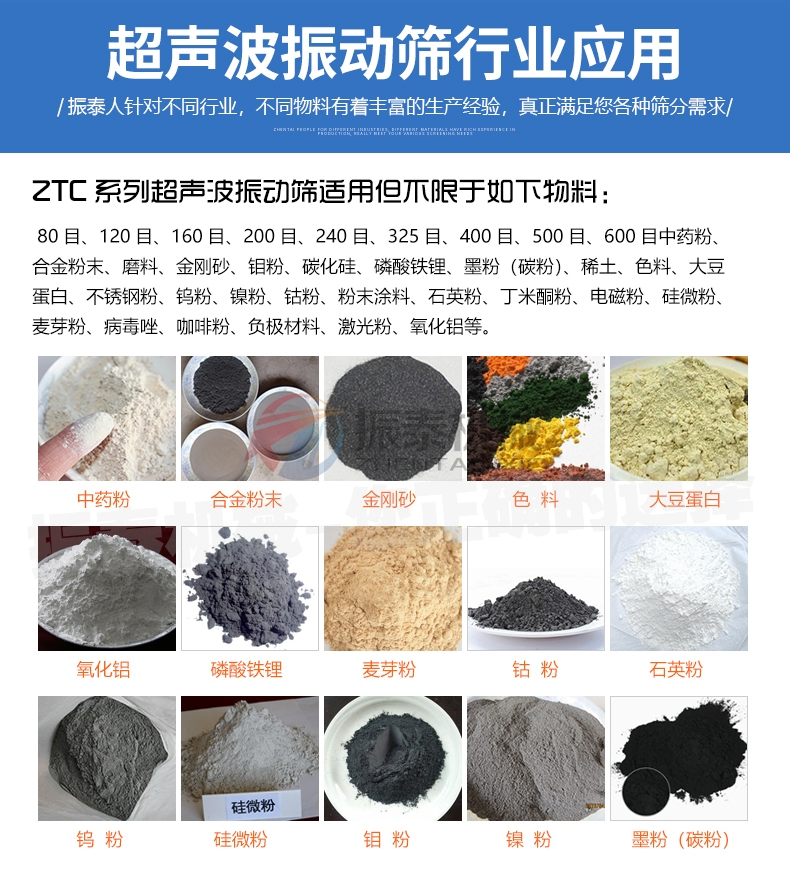 硅碳负极材料超声波震动筛行业应用