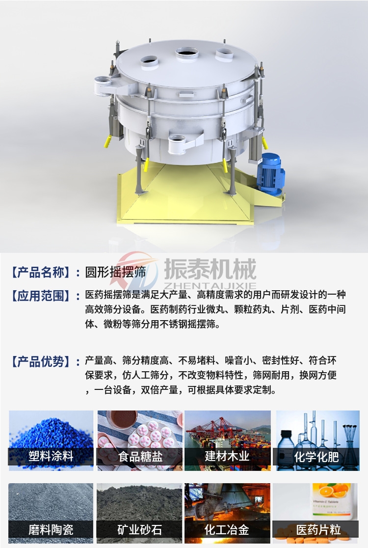 三氯化铝摇摆筛应用领域