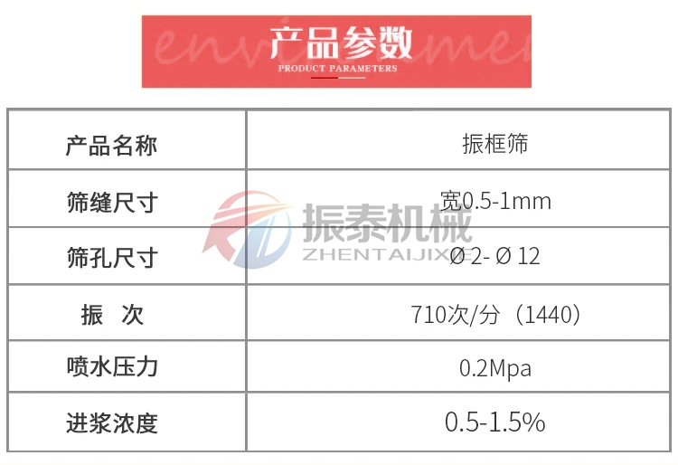 自洗式跳筛产品参数